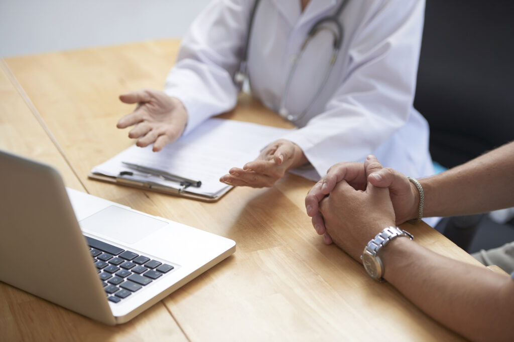 Discussing upcoming surgery